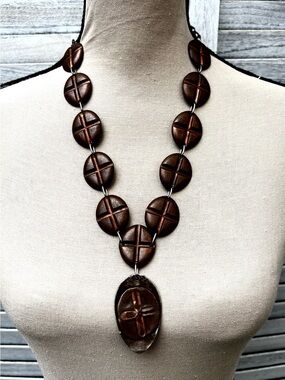 Handmade Sculptural Copper Bead Statement Necklace with Vintage Silverware Penda